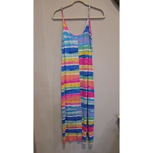 Lilly Pulitzer Gigi Maxi Dress Womens Size M Multicolor Striped Sleeveless